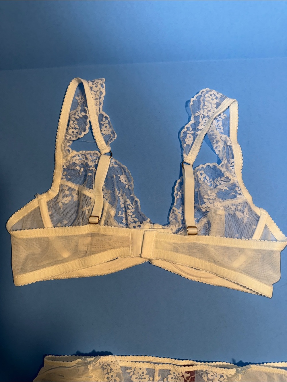 Adore Me White Sheer Lace Underwire Bra & Bikini Set - Picture 4 of 8